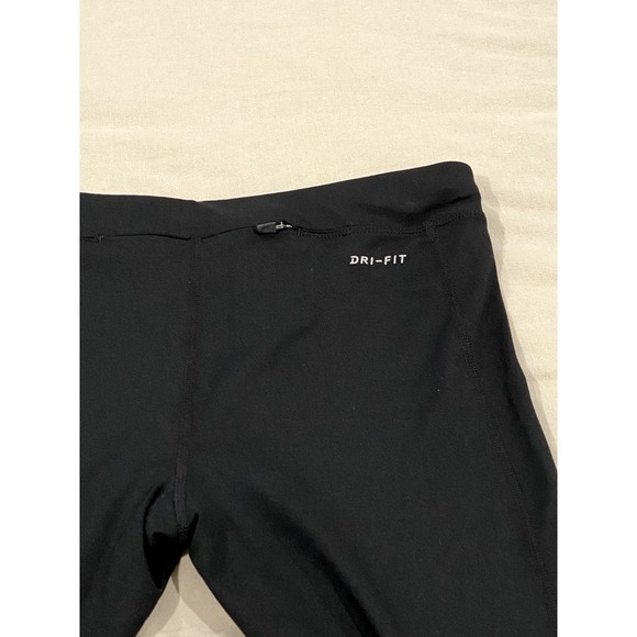 Women's Nike Dri-FIT Running Legging M Black w/Rear Zip Up Pocket and Bottom Zip - Picture 4 of 6